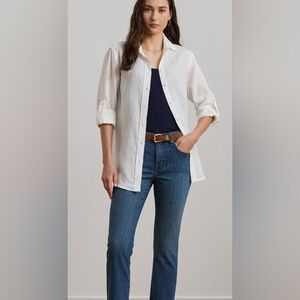 Lauren Ralph Lauren (LRL) Mid-Rise Petite Straight Leg Jeans